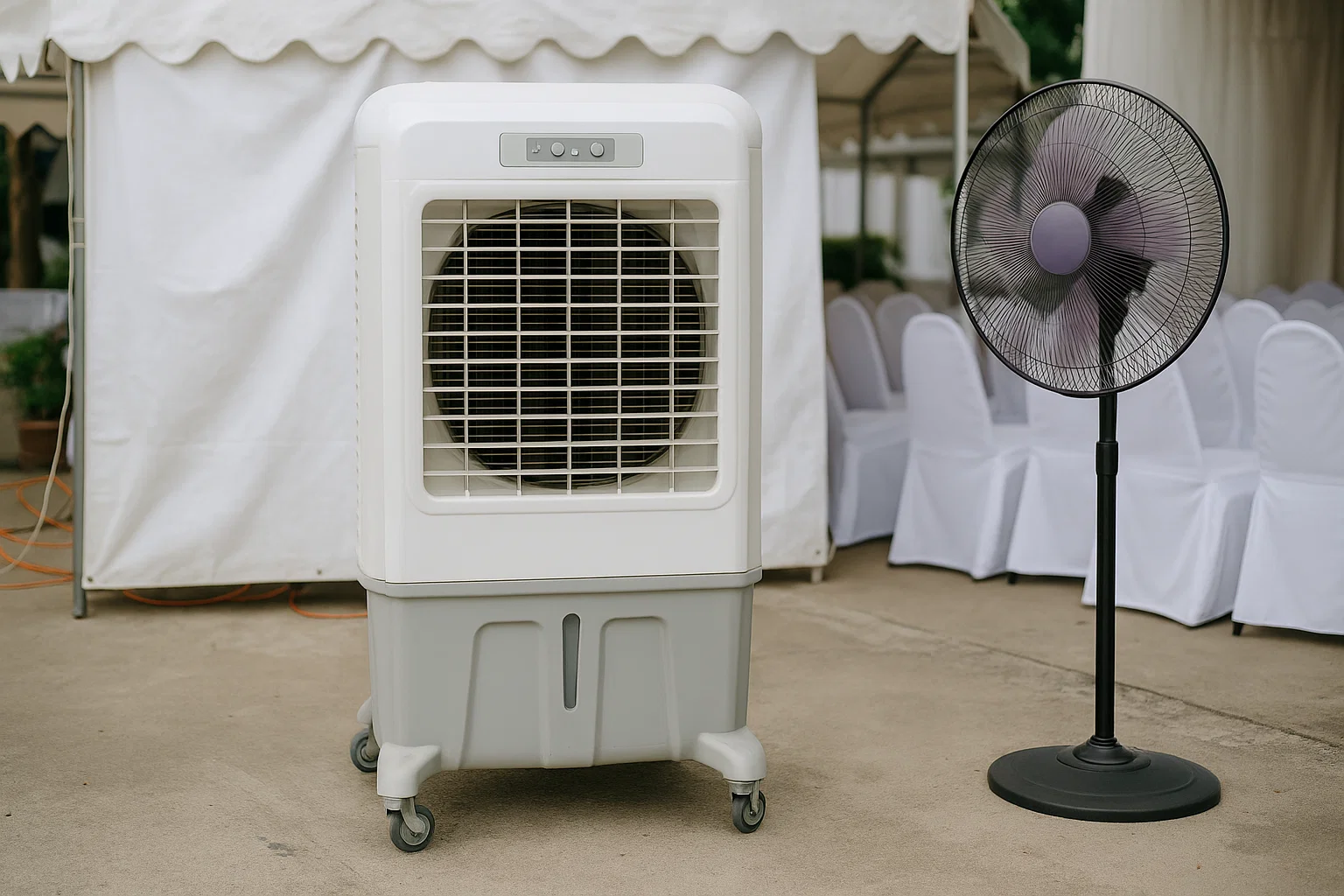 เลือกเช่าพัดลมไอเย็นให้เหมาะกับสถานที่จัดงาน เย็นทั่วถึง ประหยัดงบ และได้บรรยากาศมืออาชีพ